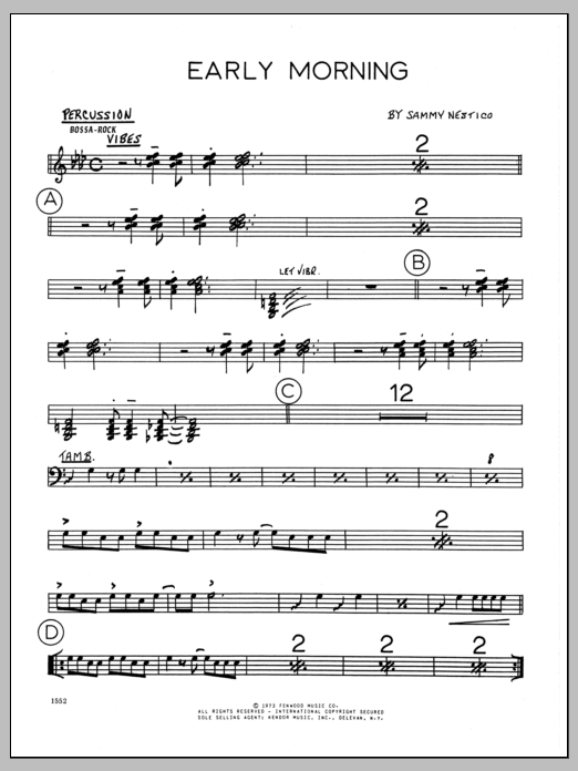 Download Sammy Nestico Early Morning - Percussion Sheet Music