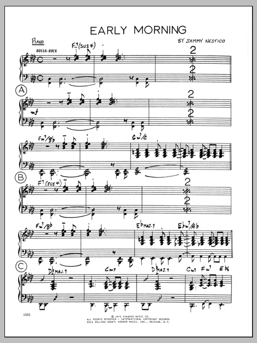 Download Sammy Nestico Early Morning - Piano Sheet Music