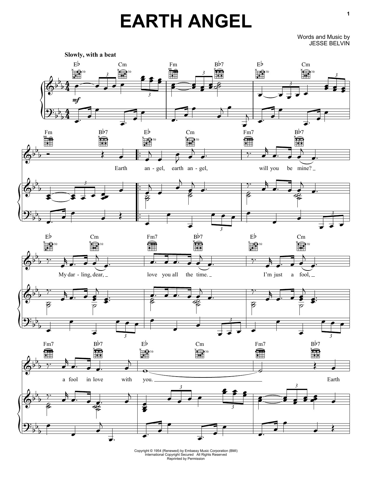 Download The Crew-Cuts Earth Angel Sheet Music