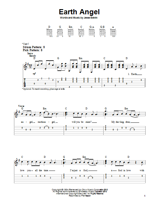 Download The Crew-Cuts Earth Angel Sheet Music
