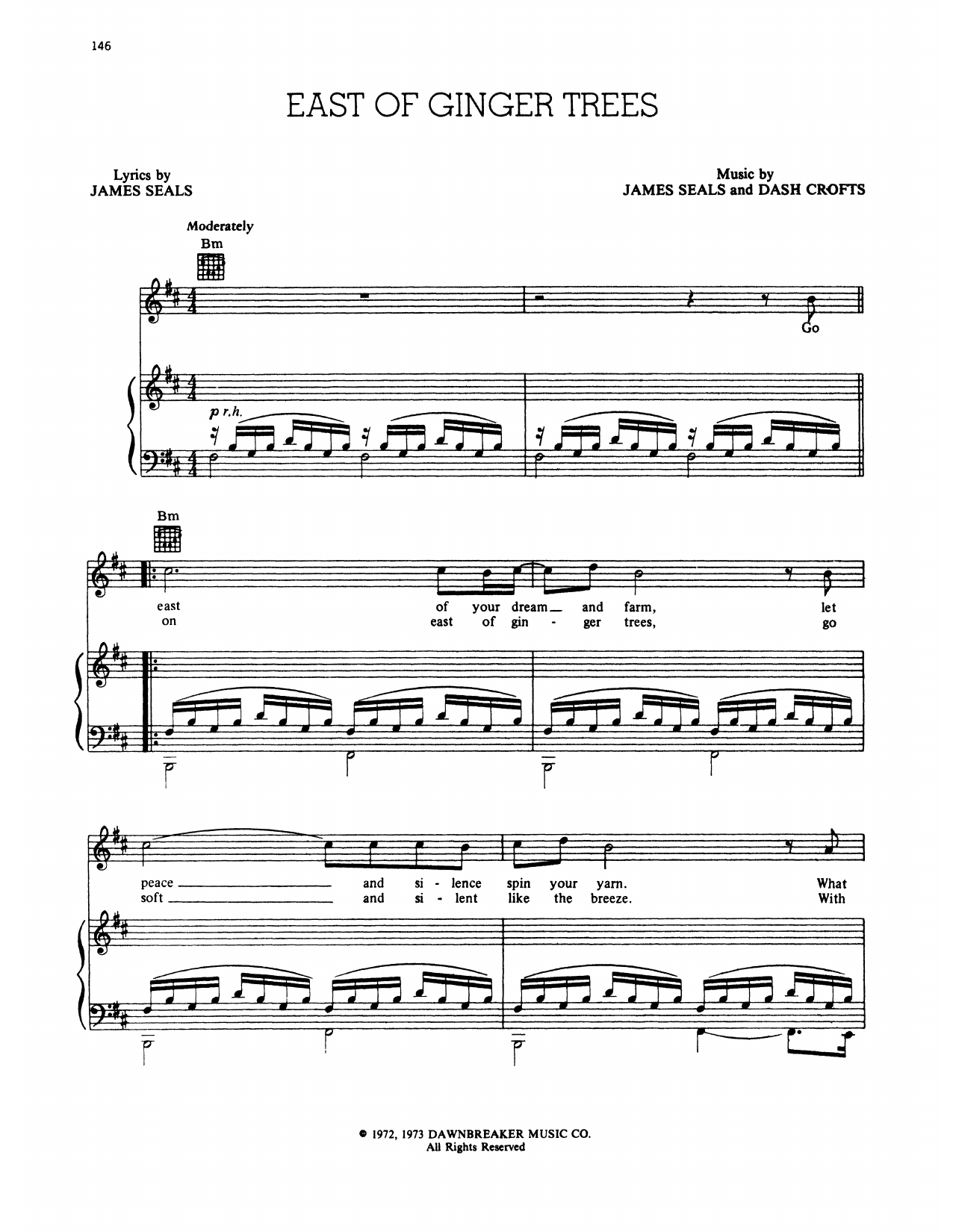 Download Seals and Crofts East Of Ginger Trees Sheet Music