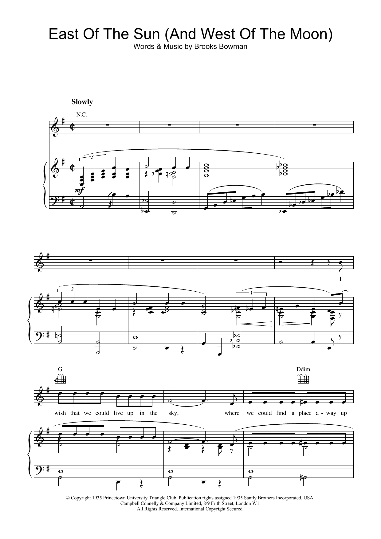 Frank Sinatra East Of The Sun (And West Of The Moon) sheet music notes printable PDF score