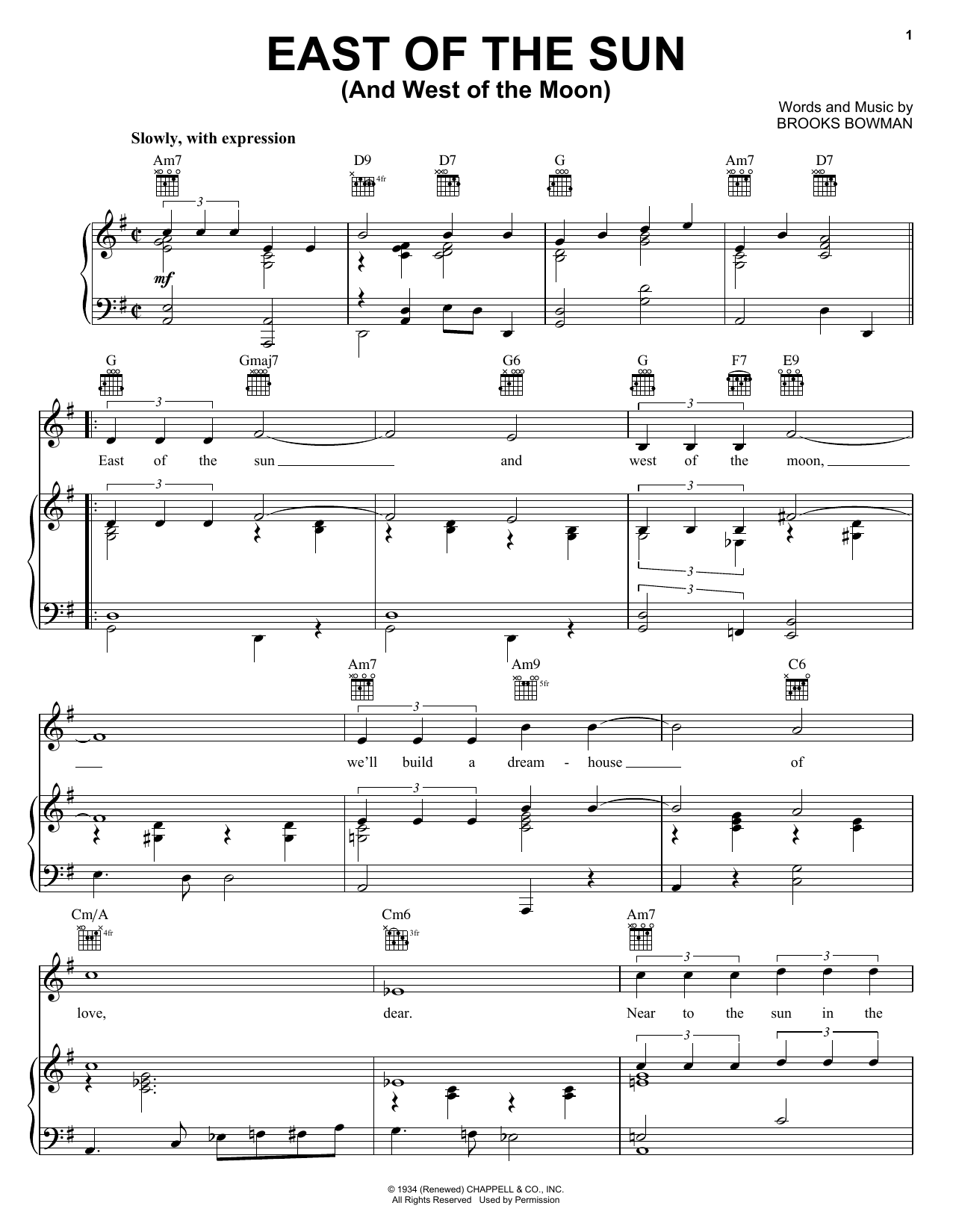 Diana Krall East Of The Sun (And West Of The Moon) sheet music notes printable PDF score
