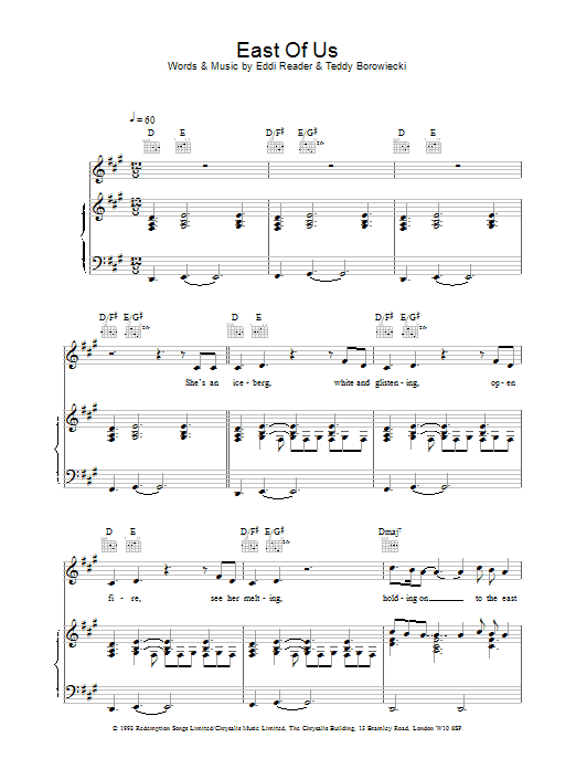 Eddi Reader East Of Us sheet music notes printable PDF score