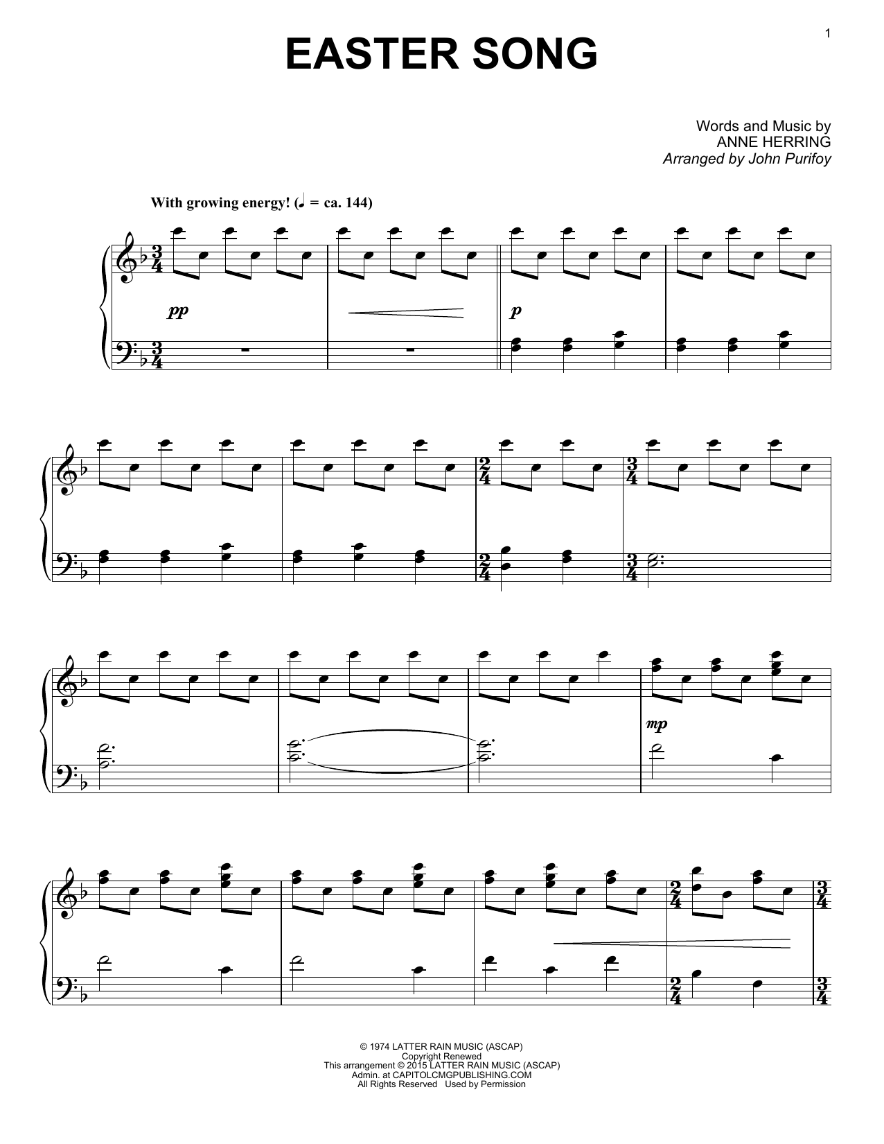 Download Glad Easter Song Sheet Music