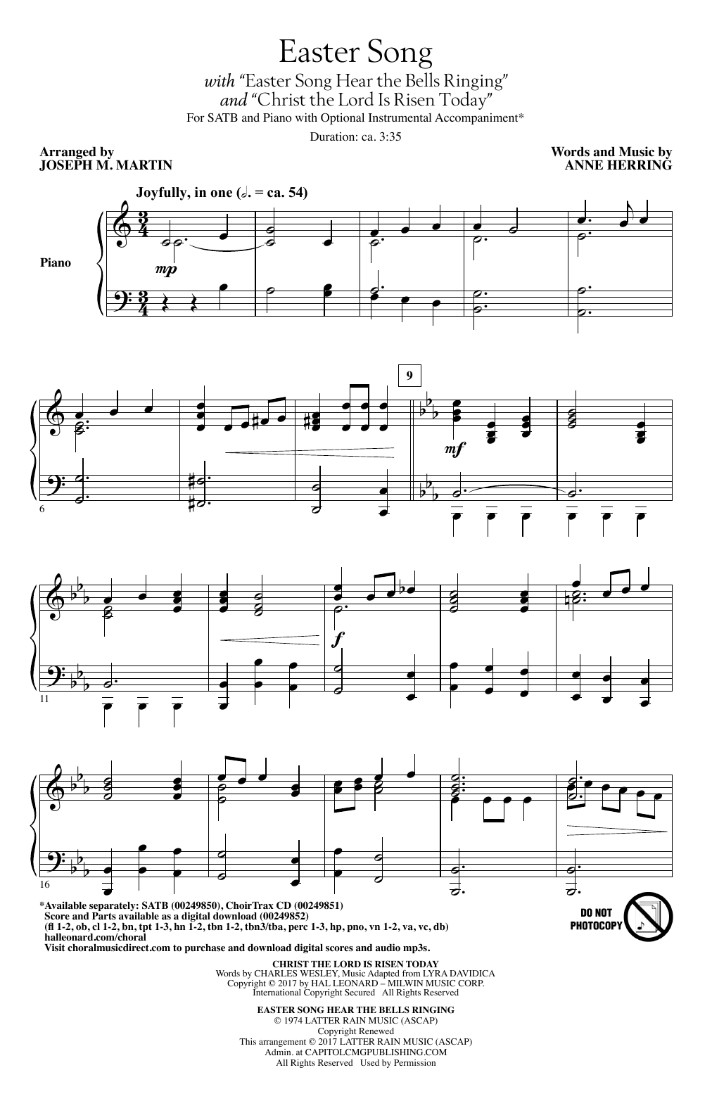 Download Joseph M. Martin Easter Song Hear (With Christ The Lord Sheet Music