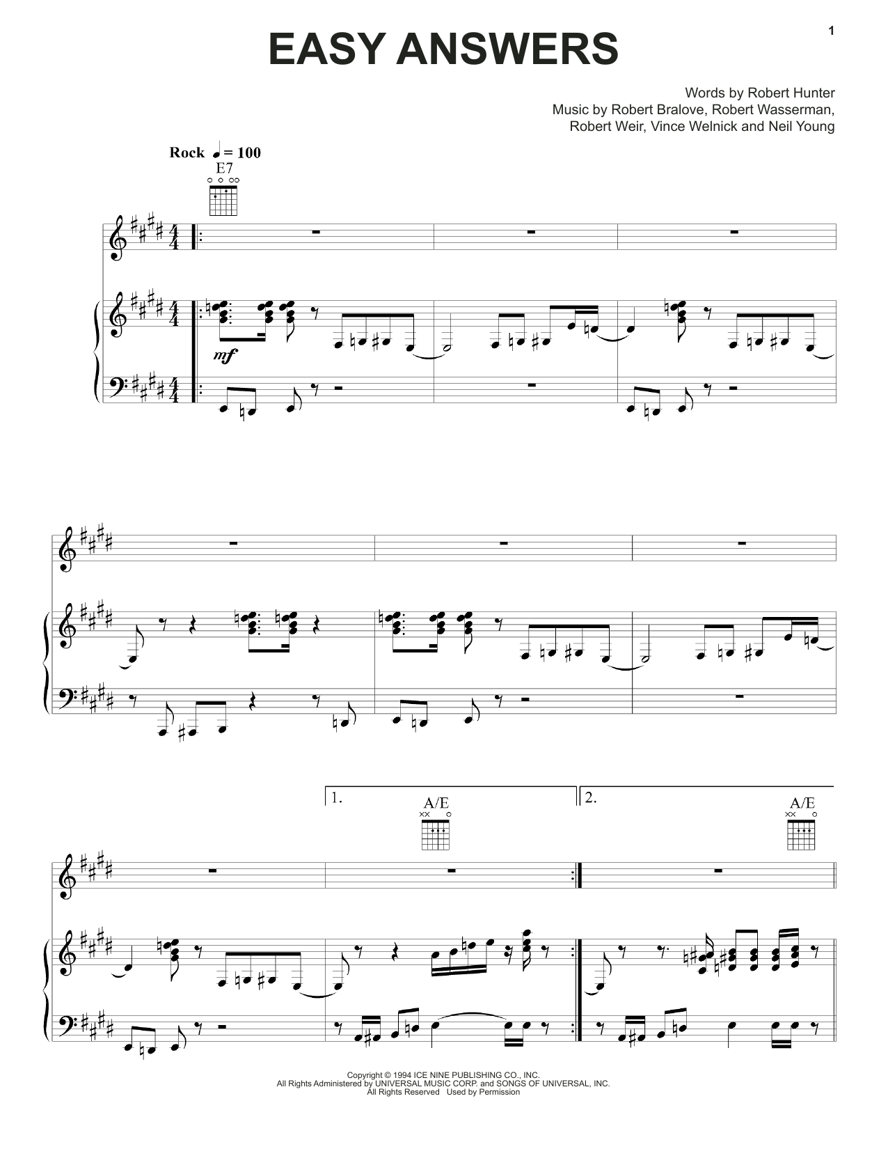 Download Grateful Dead Easy Answers Sheet Music