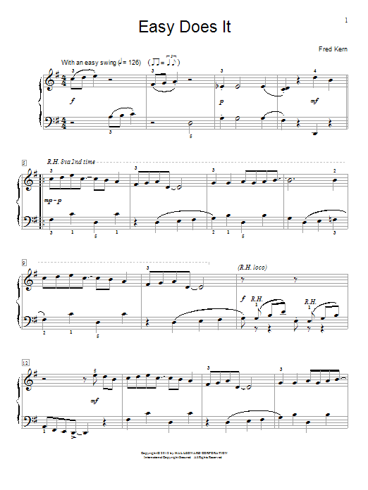 Download Fred Kern Easy Does It Sheet Music