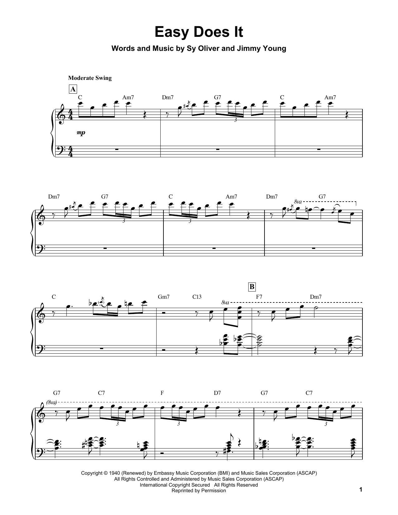 Download Oscar Peterson Easy Does It Sheet Music