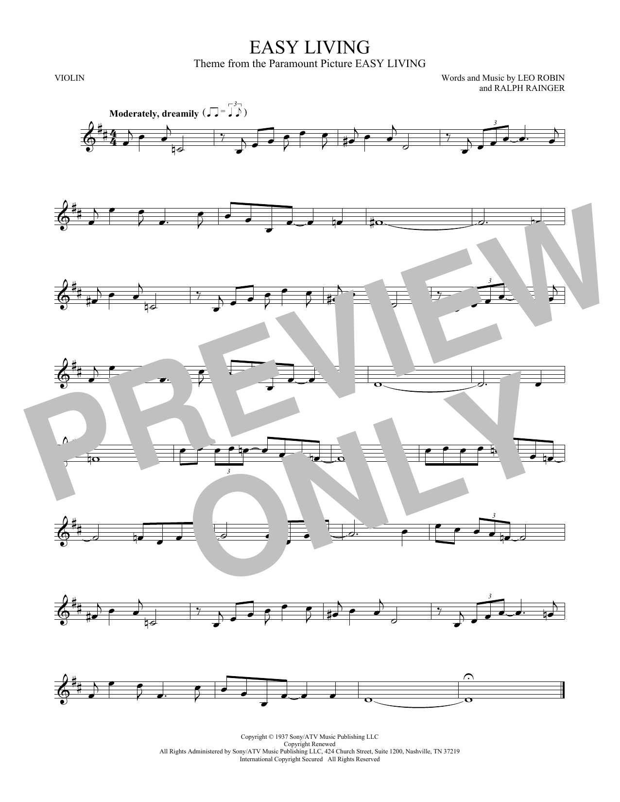 Download Billie Holiday Easy Living Sheet Music