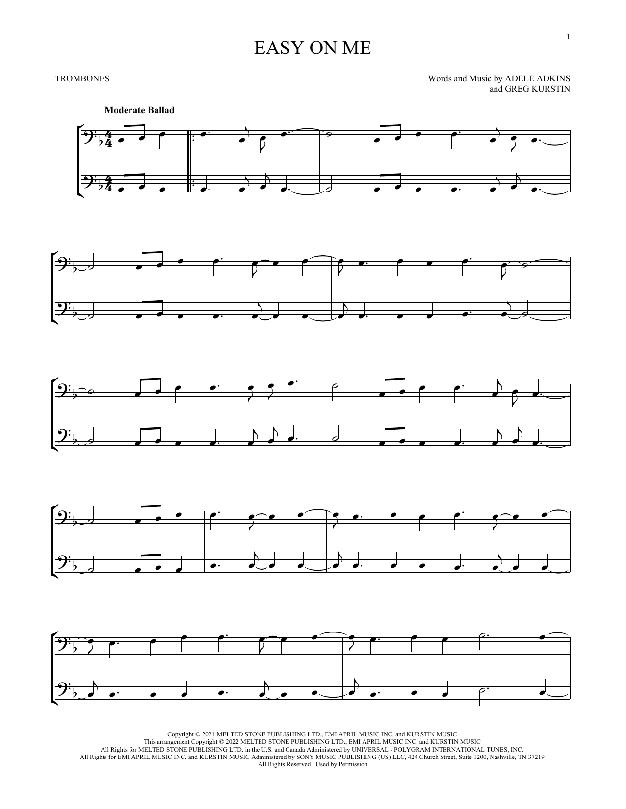 Download Adele Easy On Me Sheet Music