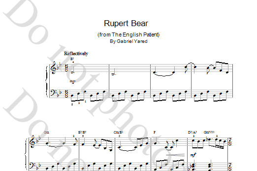 Download Gabriel Yared Rupert Bear (from The English Patient) Sheet Music