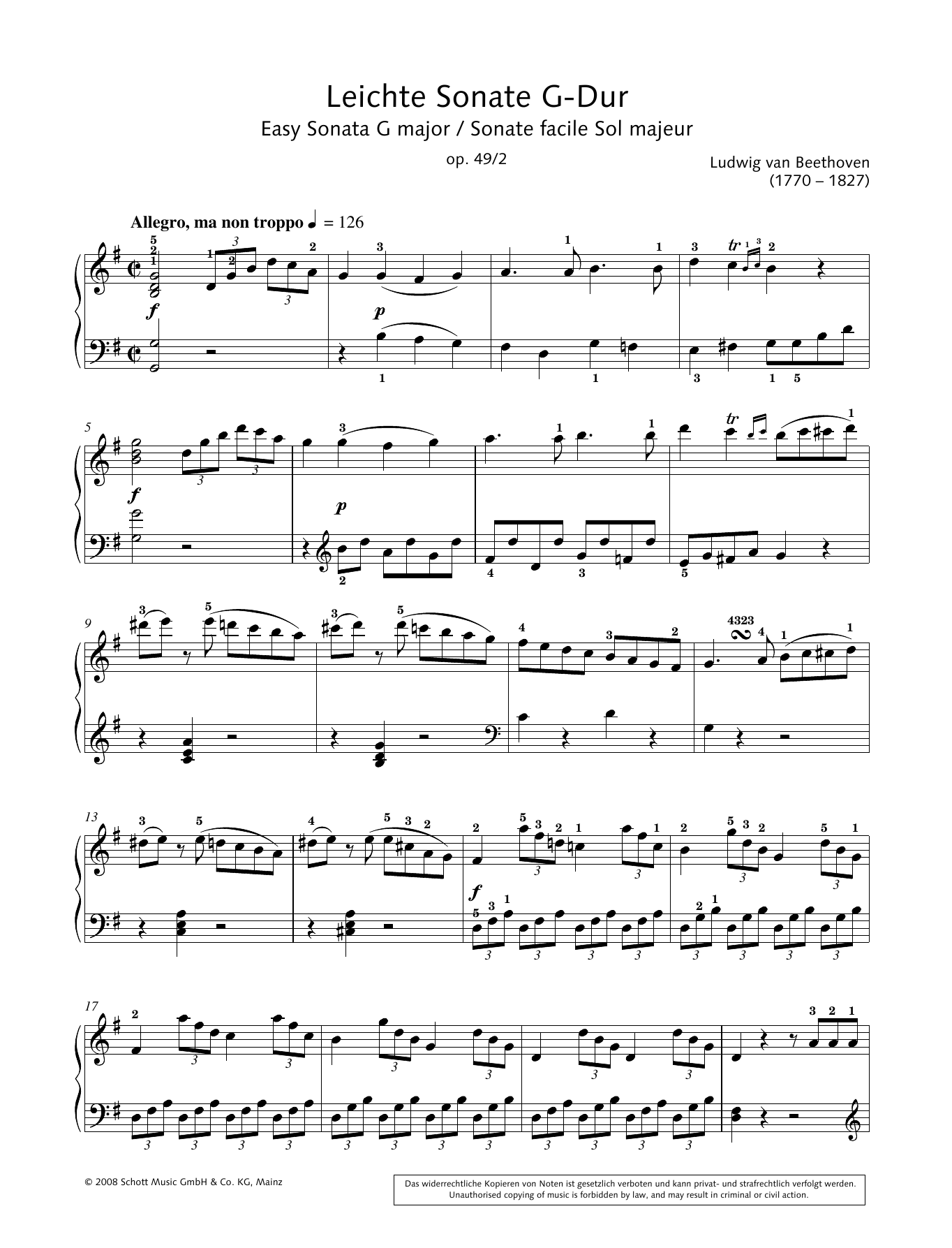 Download Hans-Gunter Heumann Easy Sonata in G major Sheet Music