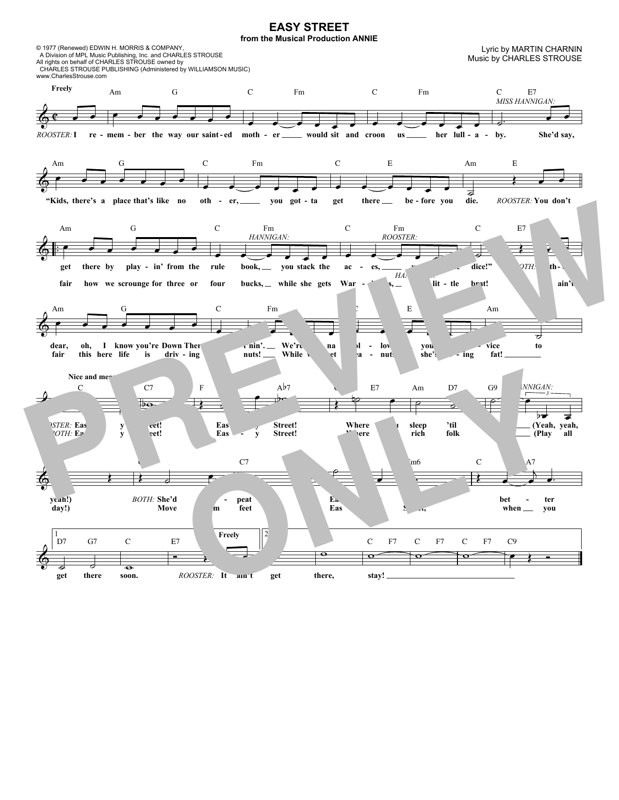 Download Charles Strouse Easy Street Sheet Music