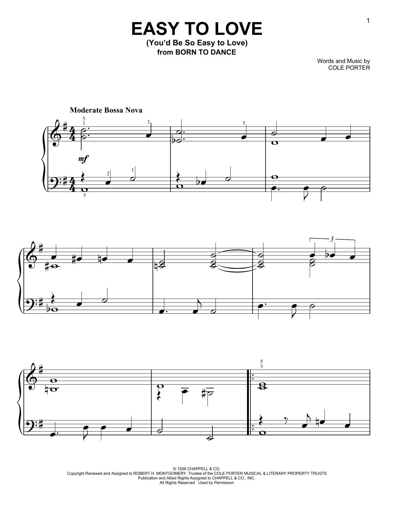 Download Cole Porter Easy To Love (You'd Be So Easy To Love) Sheet Music