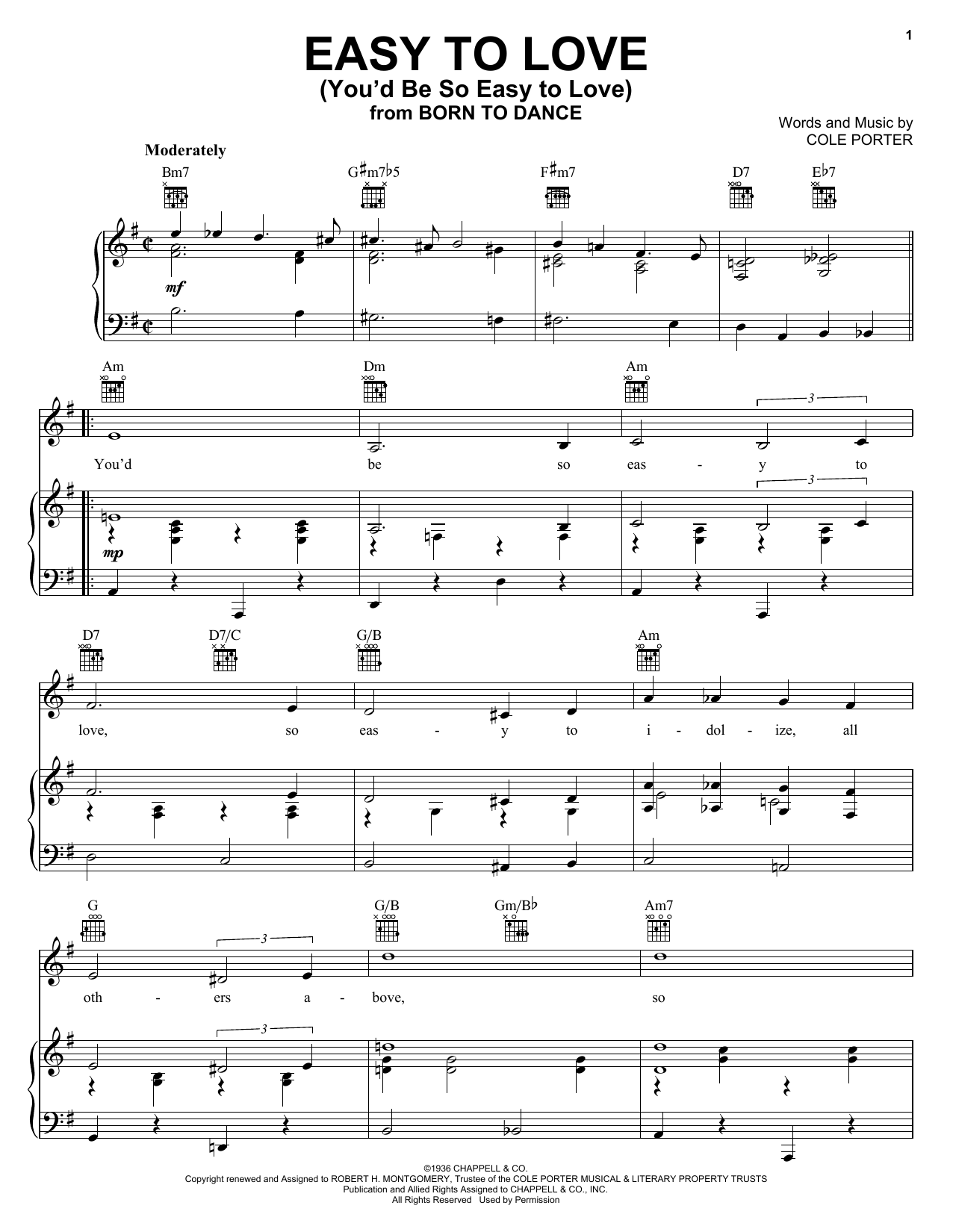 Download Frank Sinatra Easy To Love (You'd Be So Easy To Love) Sheet Music