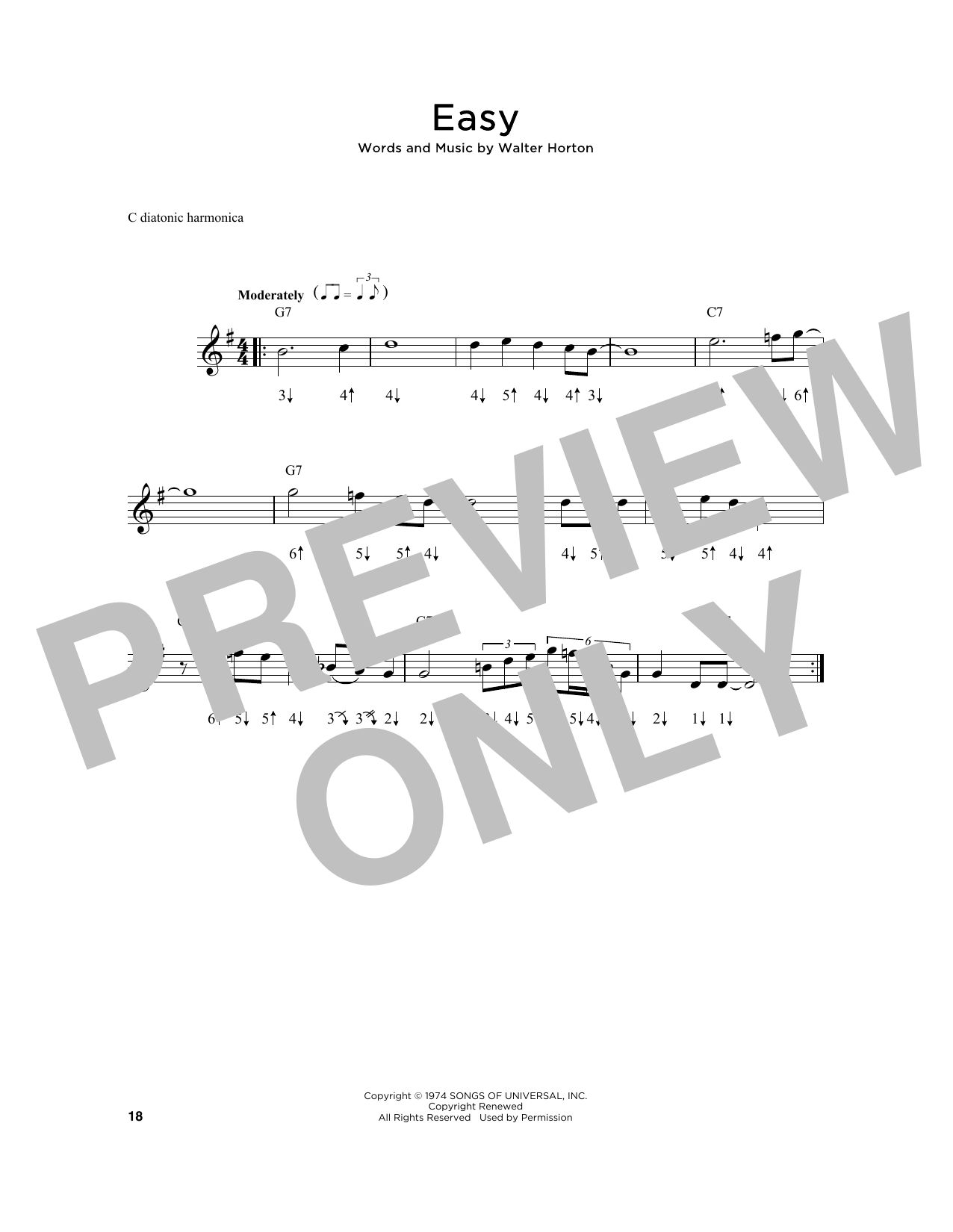 Download Walter Horton Easy Sheet Music
