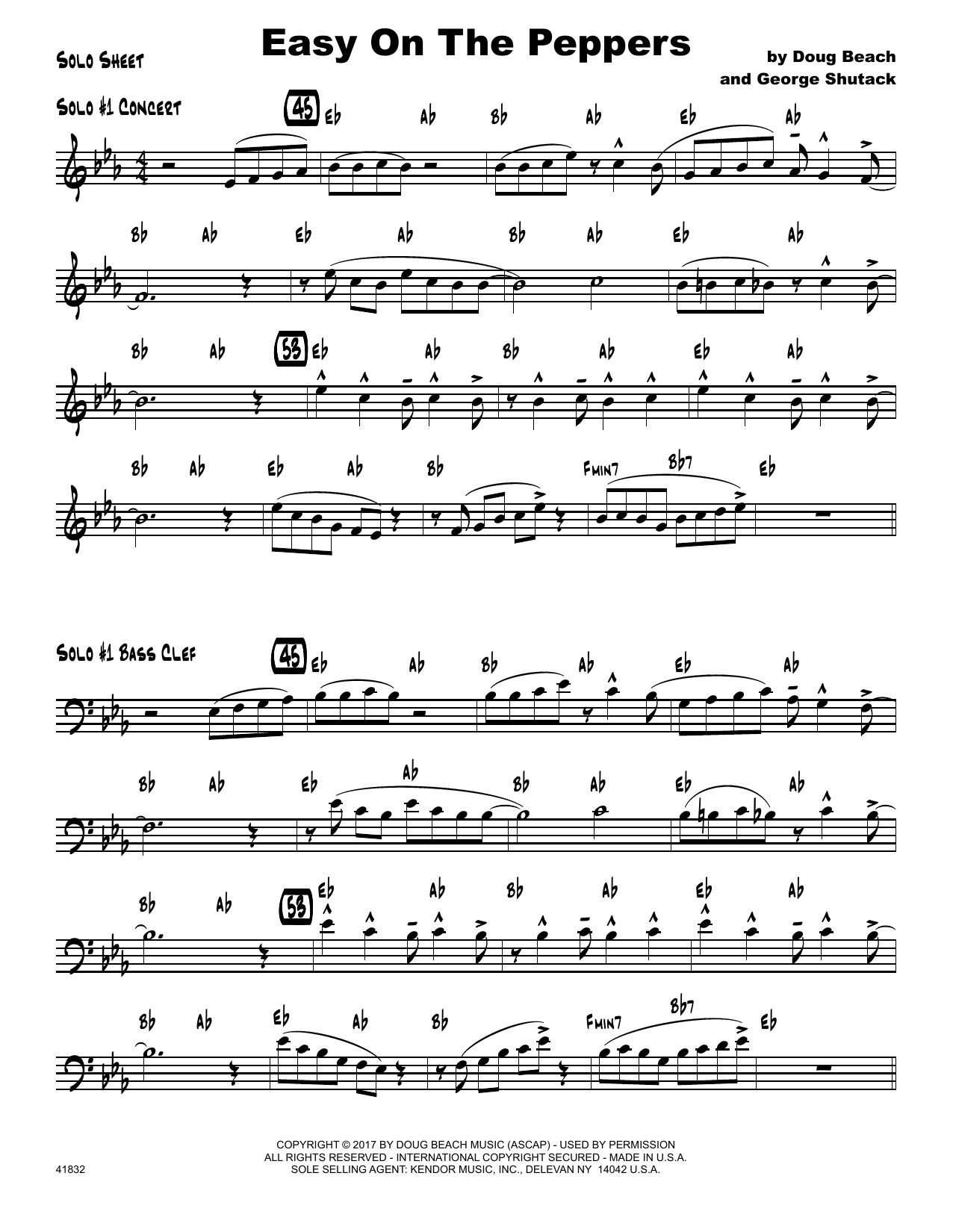 Download Doug Beach & George Shutack Easy On The Peppers - Solo Sheet Sheet Music