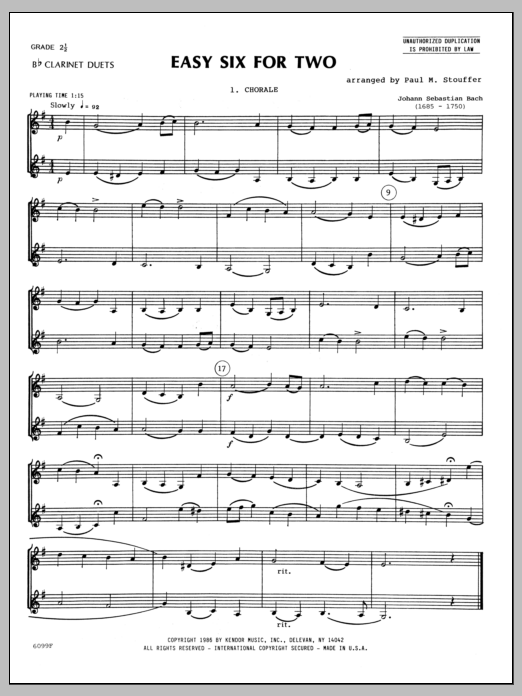 Download Stouffer Easy Six For Two Sheet Music