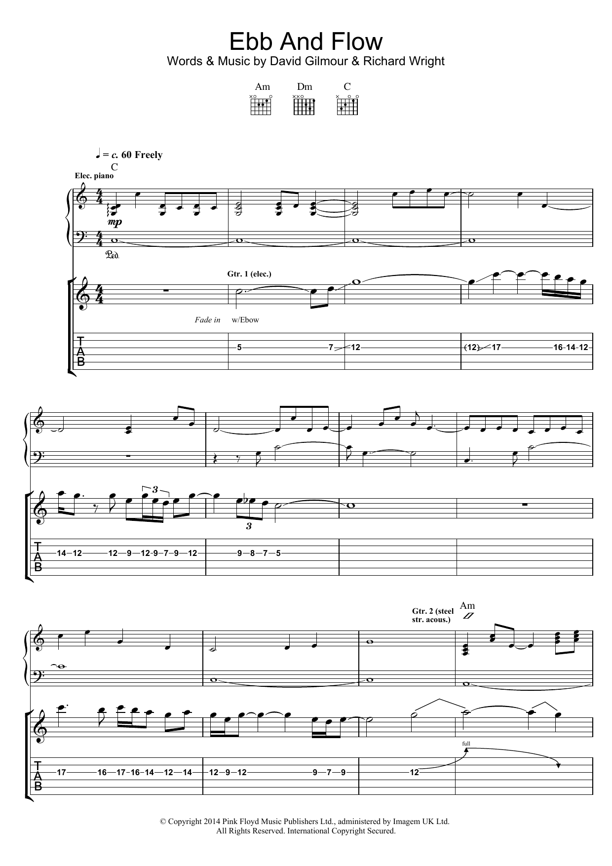 Download Pink Floyd Ebb And Flow Sheet Music