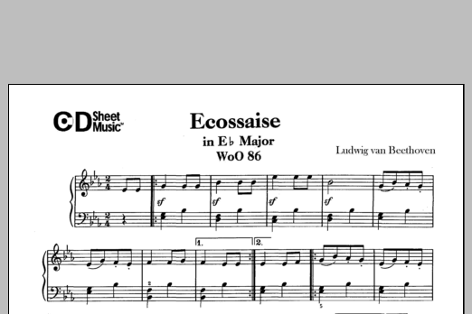 Download Ludwig van Beethoven Ecossaise In E-flat Major, Woo 86 Sheet Music