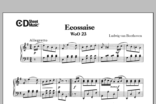 Download Ludwig van Beethoven Ecossaise, Woo 23 Sheet Music