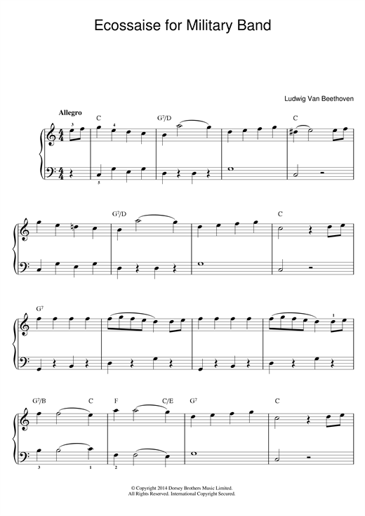 Download Ludwig van Beethoven Ecossaise for Military Band, WoO 23 Sheet Music