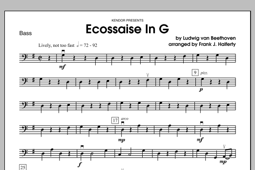 Download Frank J. Halferty Ecossaise In G - Bass Sheet Music