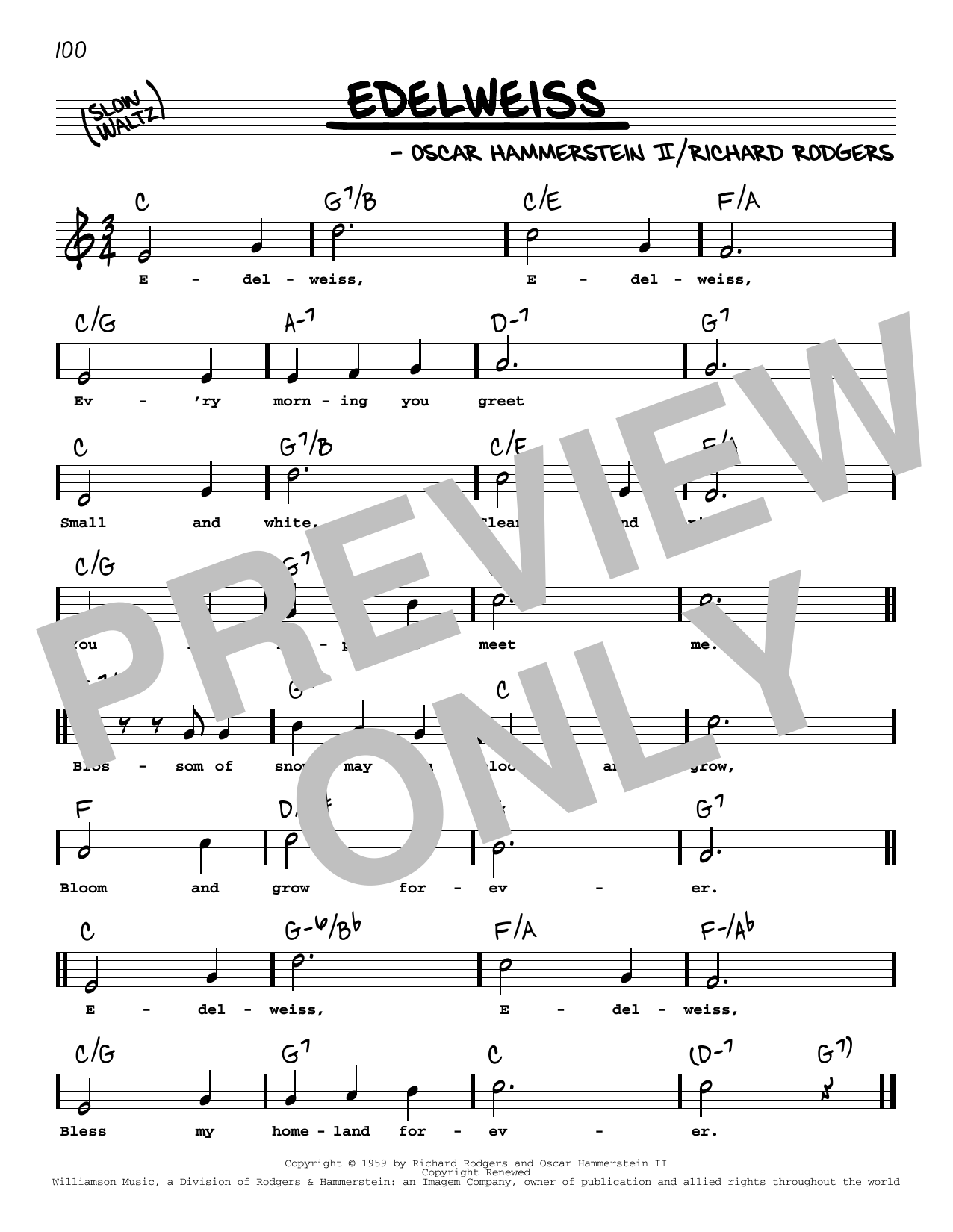 Download Rodgers & Hammerstein Edelweiss (from The Sound Of Music) (Hi Sheet Music