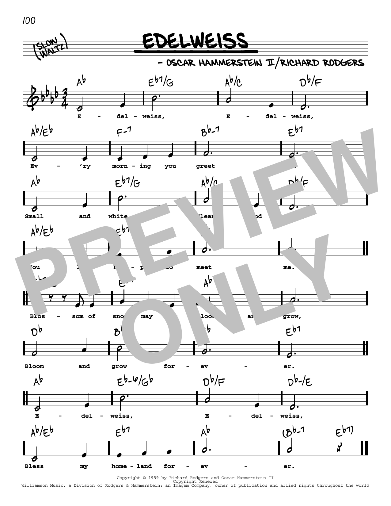 Download Rodgers & Hammerstein Edelweiss (from The Sound Of Music) (Lo Sheet Music
