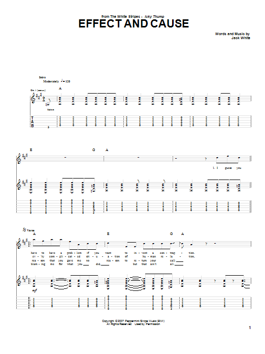 Download The White Stripes Effect And Cause Sheet Music