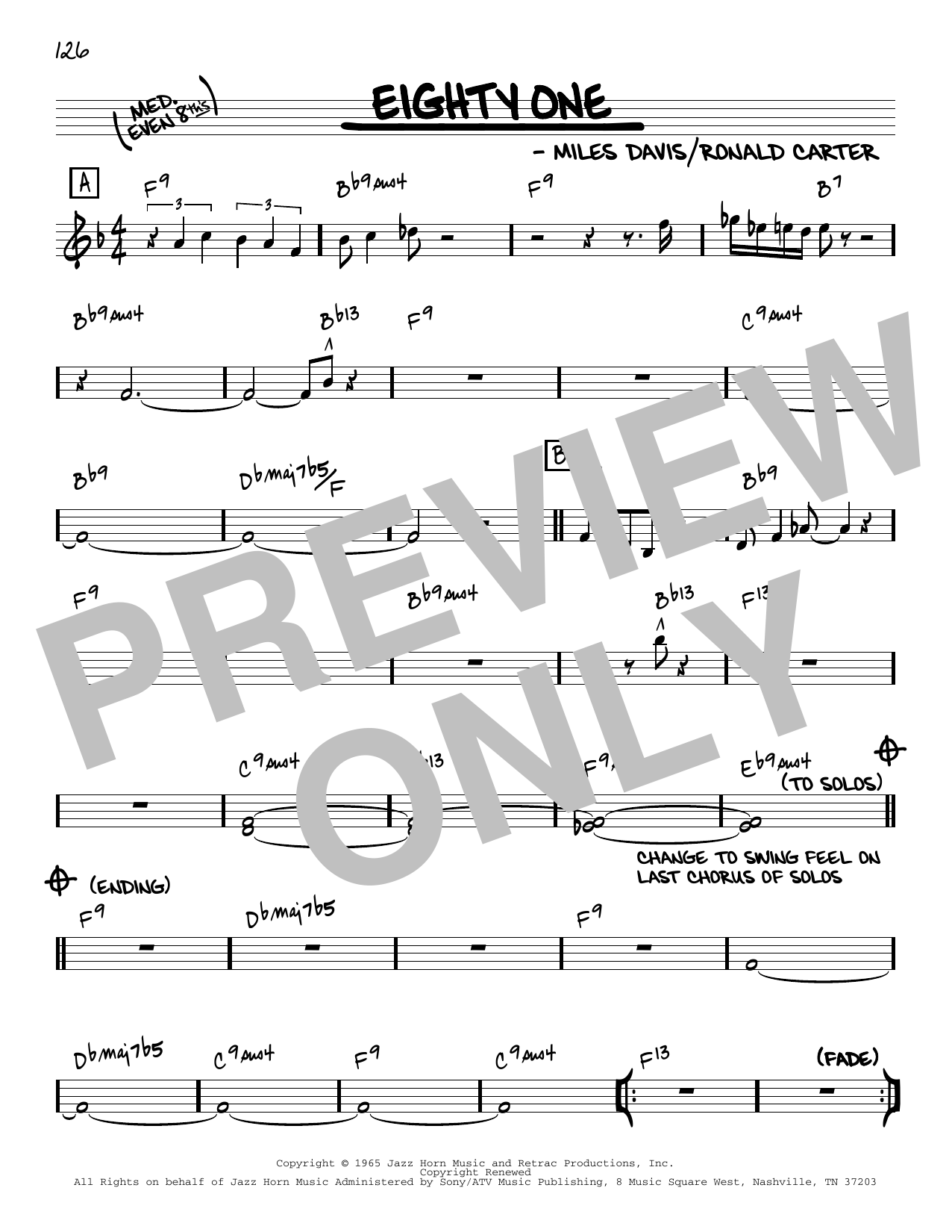 Download Miles Davis Eighty One [Reharmonized version] (arr. Sheet Music
