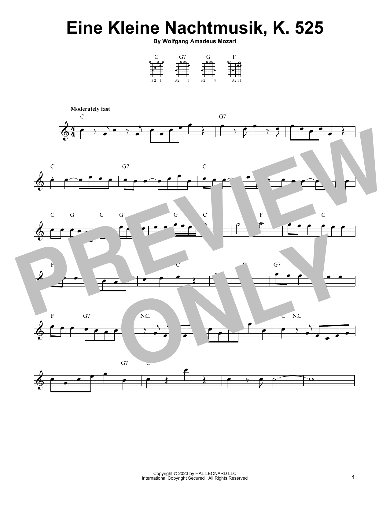 Download Wolfgang Amadeus Mozart Eine Kleine Nachtmusik, K. 525 Sheet Music