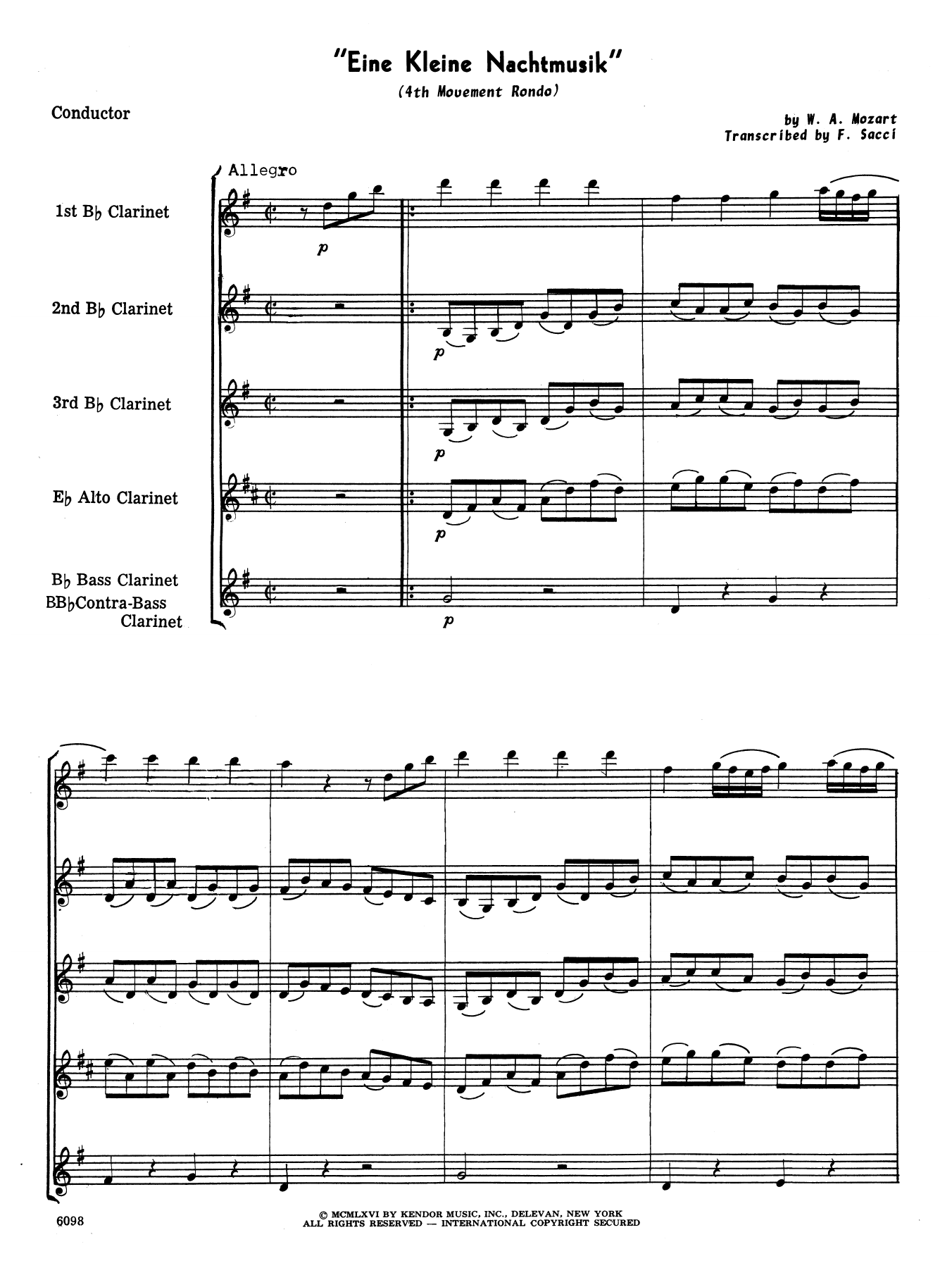 Download Wolfgang Mozart Eine Kleine Nachtmusik/Rondo (Mvt. 4) ( Sheet Music