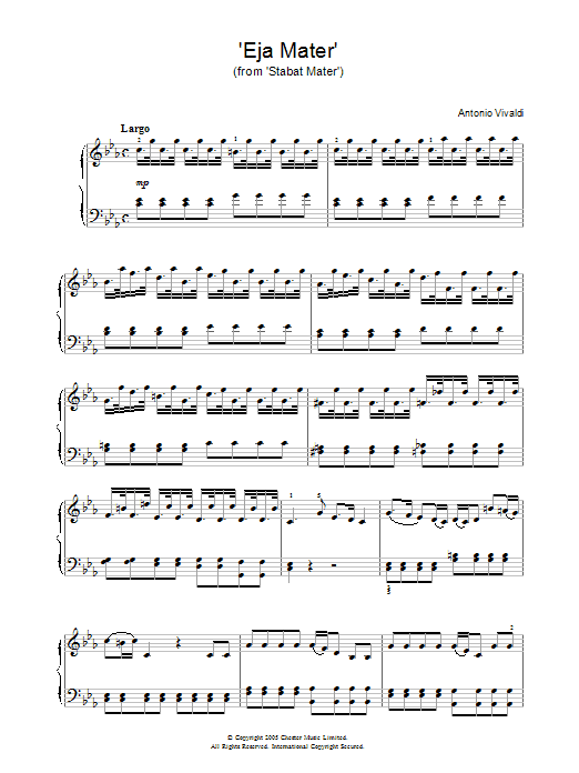 Download Antonio Vivaldi Eja Mater (from Stabat Mater) Sheet Music