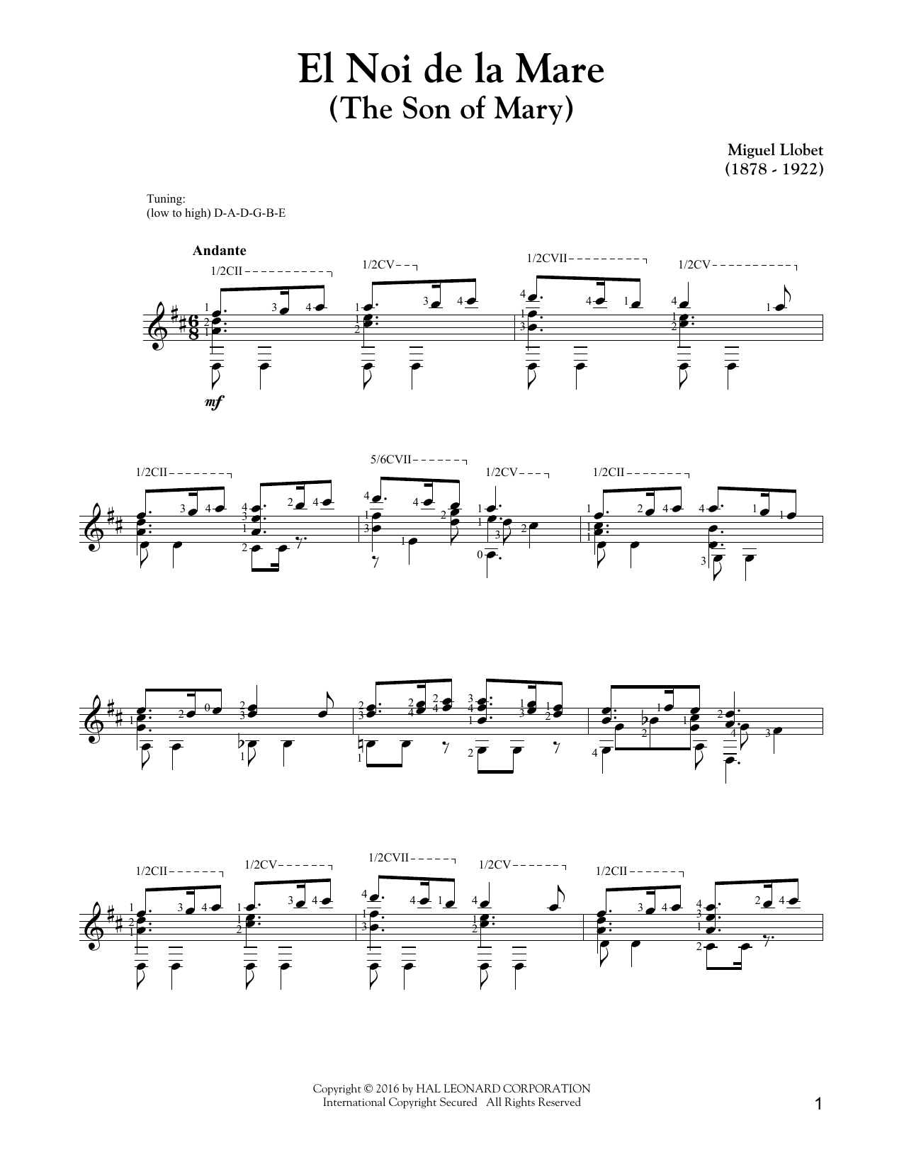 Download Traditional Carol El Noi De La Mare (The Son Of Mary) Sheet Music