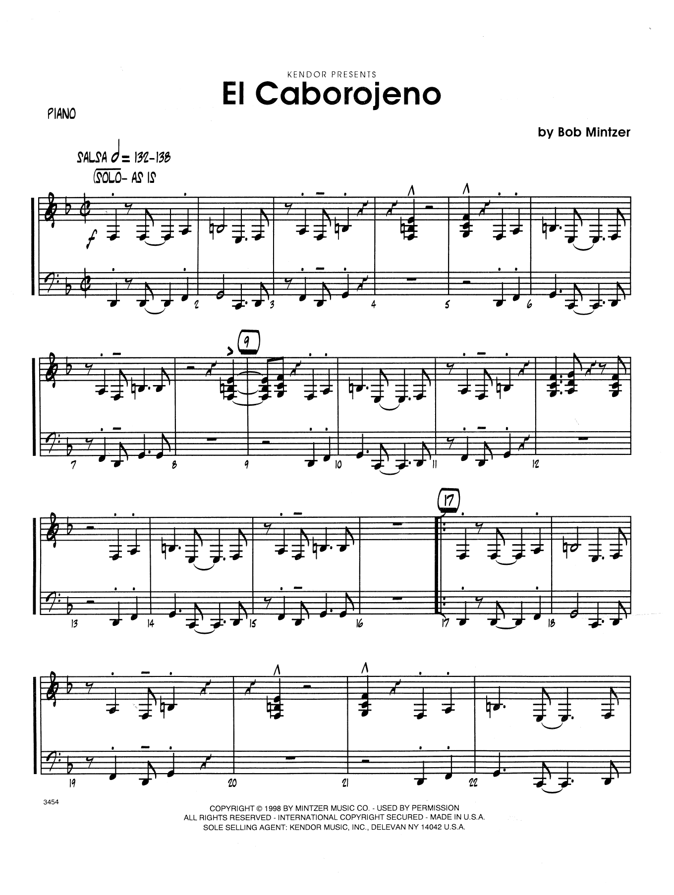 Download Bob Mintzer El Caborojeno - Piano Sheet Music