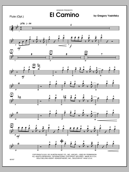 Download Gregory Yasinitsky El Camino - Flute Sheet Music
