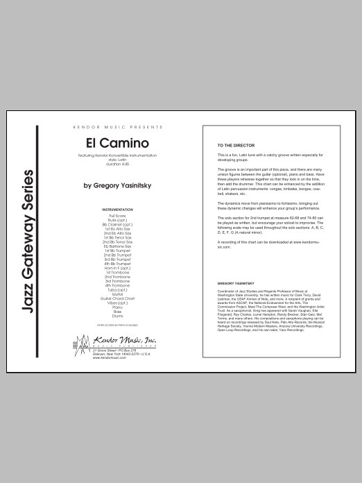 Download Gregory Yasinitsky El Camino - Full Score Sheet Music