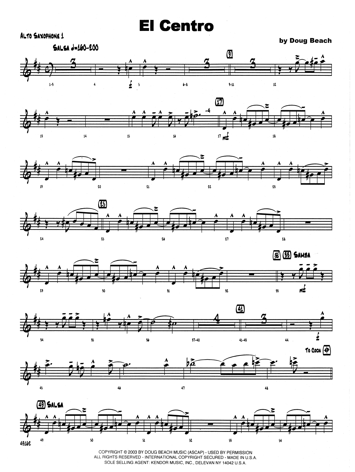 Download Neil Slater El Centro - Bass Clarinet 1 & 2 Sheet Music