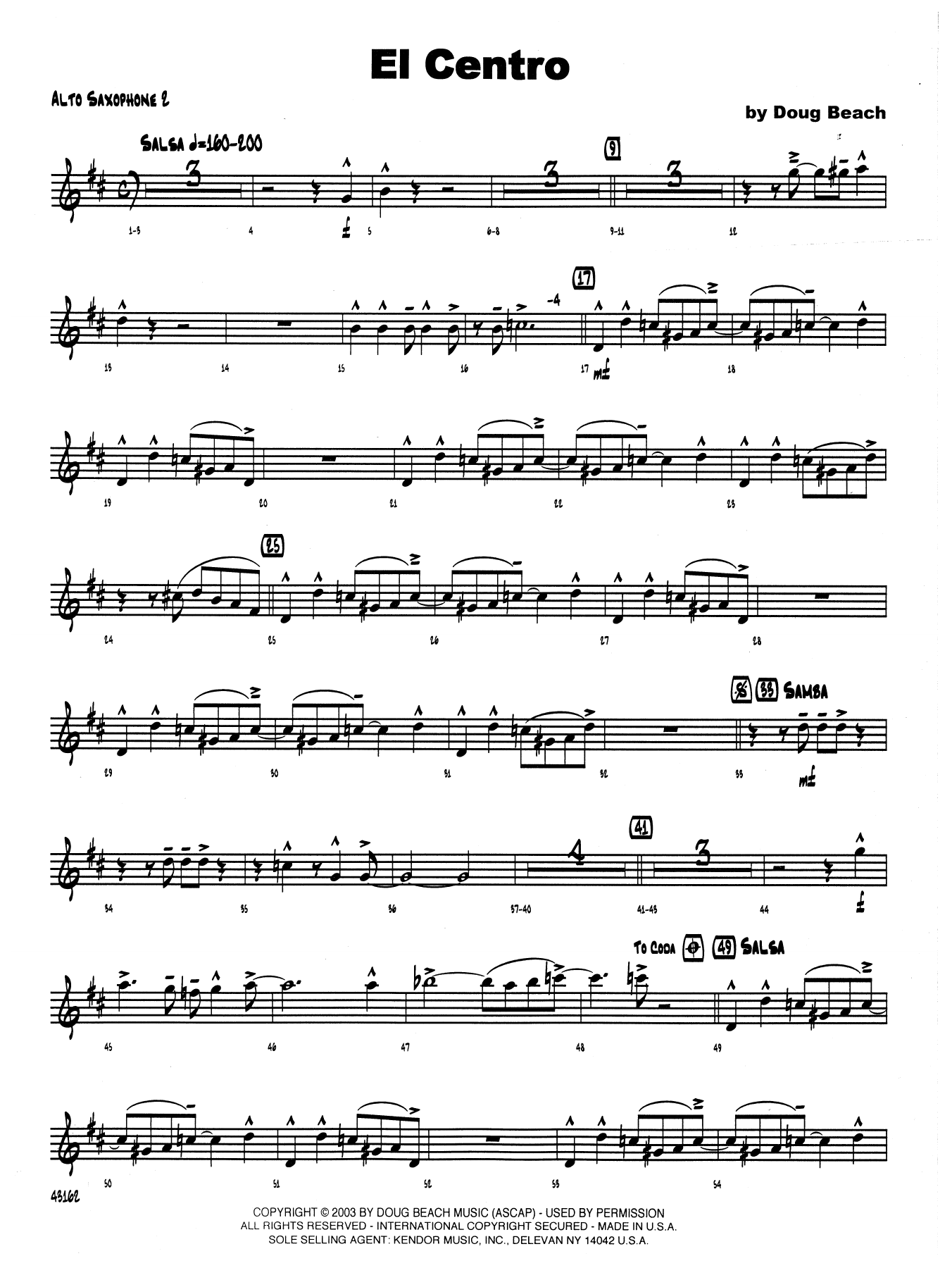 Download Neil Slater El Centro - Opt. Bass Clarinet Sheet Music
