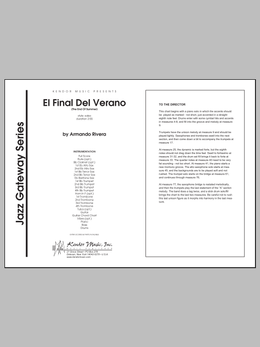Download Rivera El Final Del Verano (The End Of Summer) Sheet Music