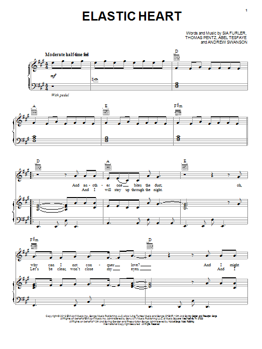 Download Sia Elastic Heart (feat. The Weeknd and Dip Sheet Music