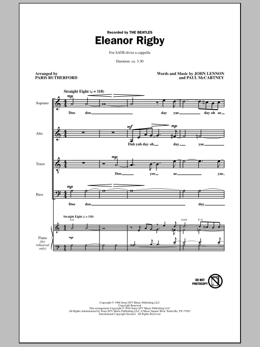 Download Paris Rutherford Eleanor Rigby Sheet Music