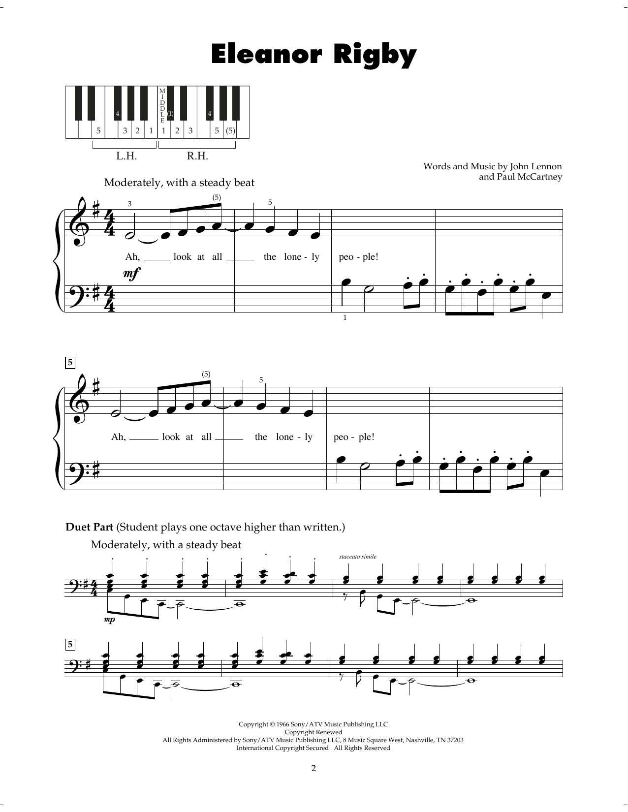 Download The Beatles Eleanor Rigby Sheet Music