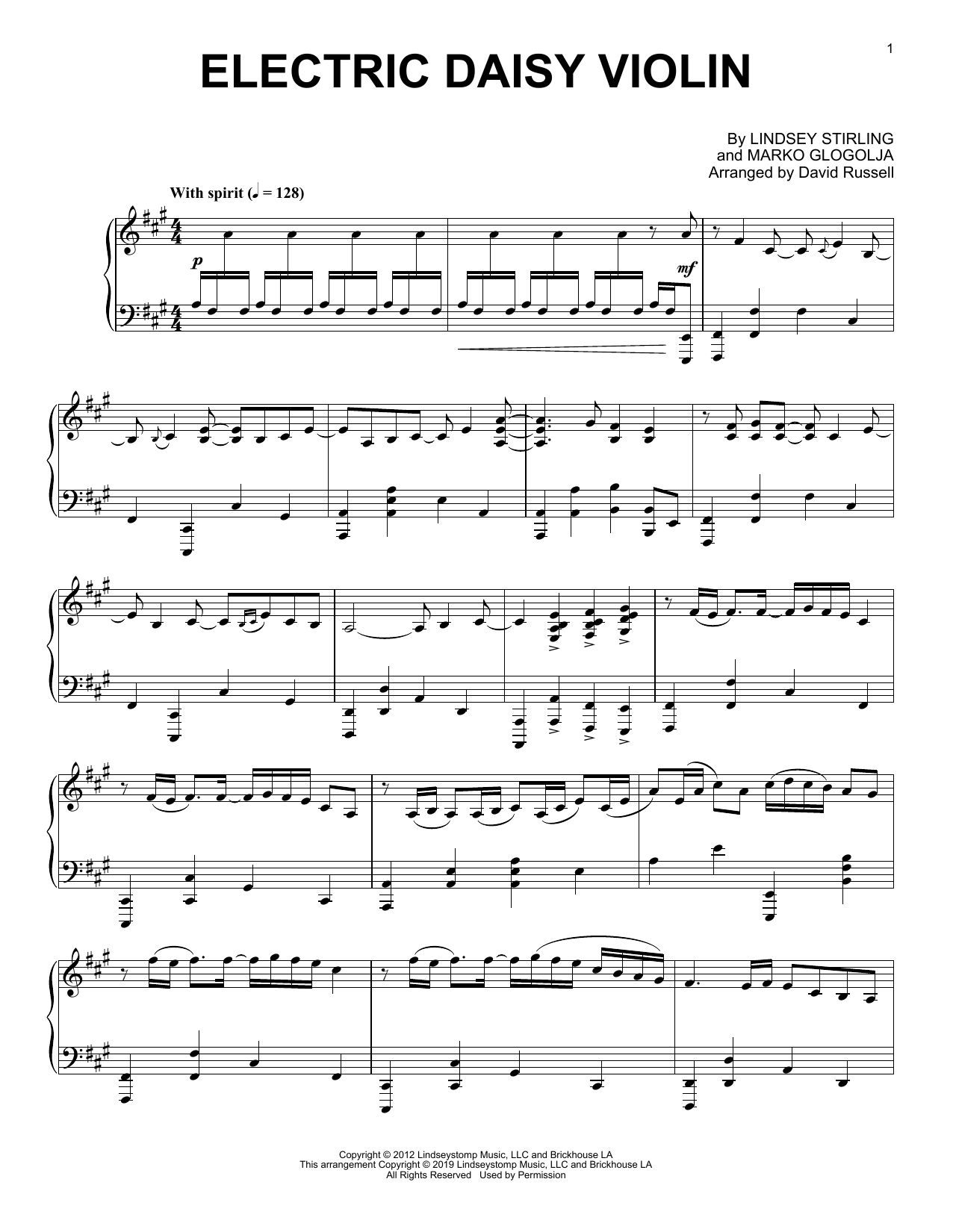 Download Lindsey Stirling Electric Daisy Violin Sheet Music