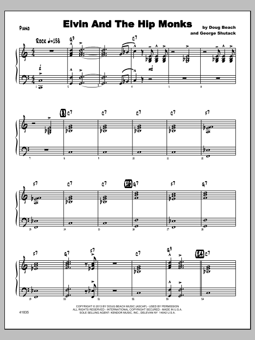 Download Beach, Shutack Elvin And The Hip Monks - Piano Sheet Music