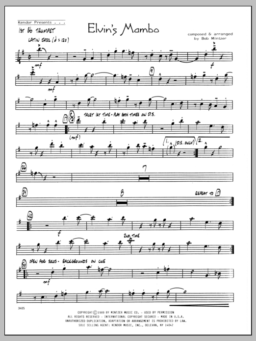 Download Bob Mintzer Elvin's Mambo - 1st Bb Trumpet Sheet Music