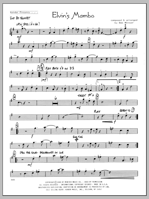 Download Bob Mintzer Elvin's Mambo - 2nd Bb Trumpet Sheet Music