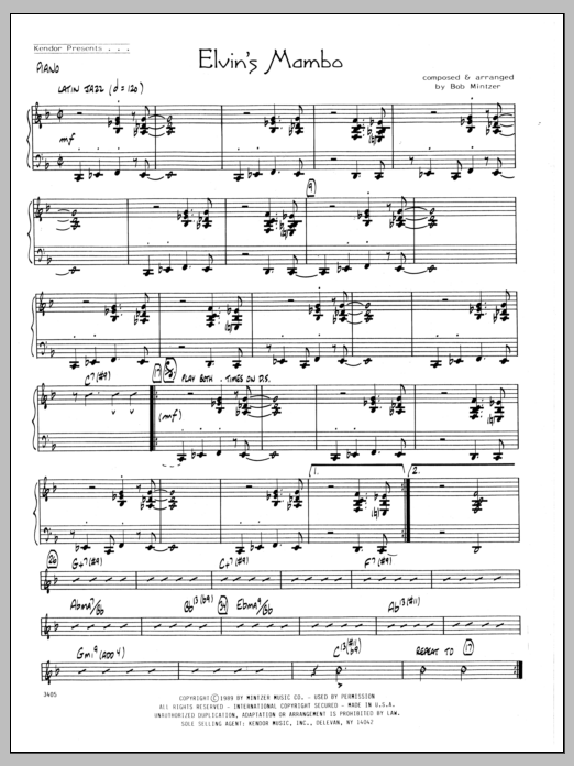 Download Bob Mintzer Elvin's Mambo - Piano Sheet Music